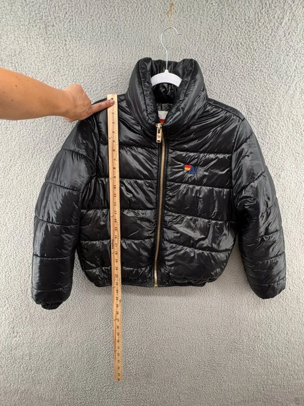 Aviator Nation Bolt Luxe Apres Puffer Jacket Black S